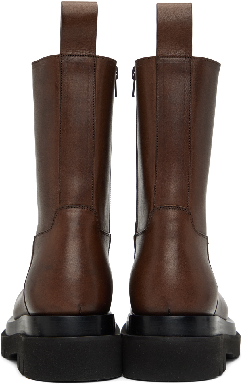 Bottega Veneta Brown Lug Boots Bottega Veneta