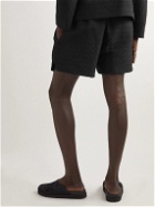 4SDesigns - Straight-Leg Bouclé Drawstring Shorts - Black