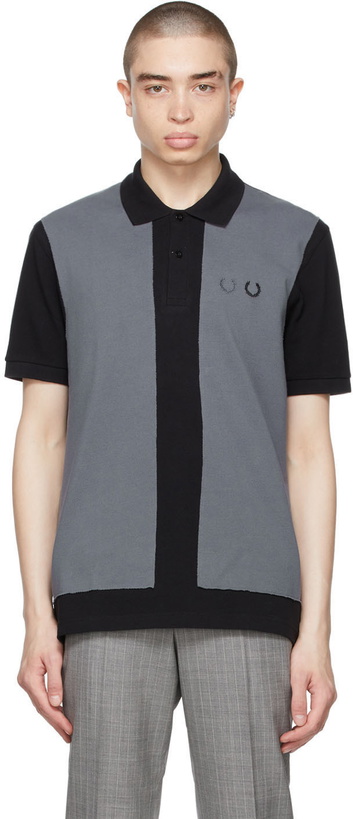 Photo: Comme des Garçons Homme Deux Black & Grey Fred Perry Edition Colorblocked Polo