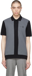 Comme des Garçons Homme Deux Black & Grey Fred Perry Edition Colorblocked Polo