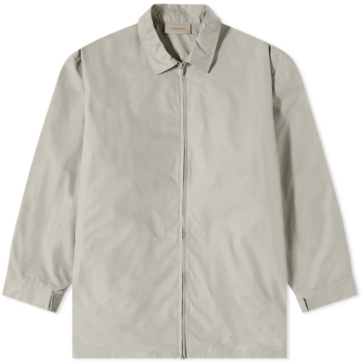 Photo: Fear of God ESSENTIALS Men's Woven Twill Barn Jacket in Seal