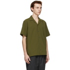 Saturdays NYC Green Seersucker Canty Short Sleeve Shirt