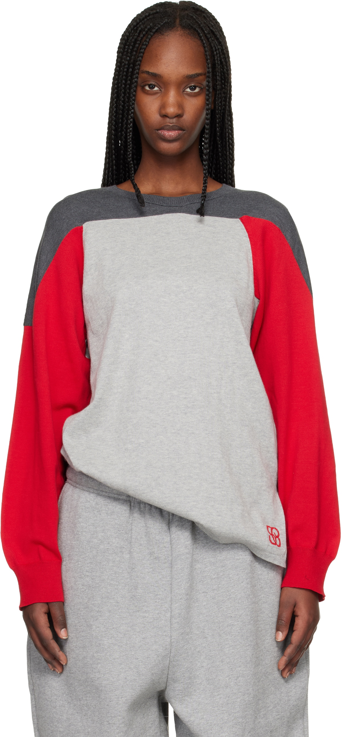 Stefan Cooke Gray & Red Liniebacker Sweater