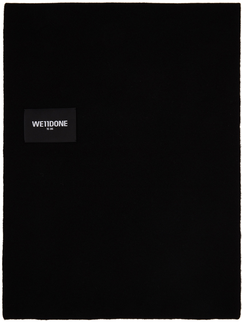 We11done Black Wool Scarf
