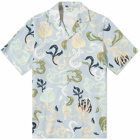 Lanvin Men's Short Sleeve Patch Vacation Shirt in Azure
