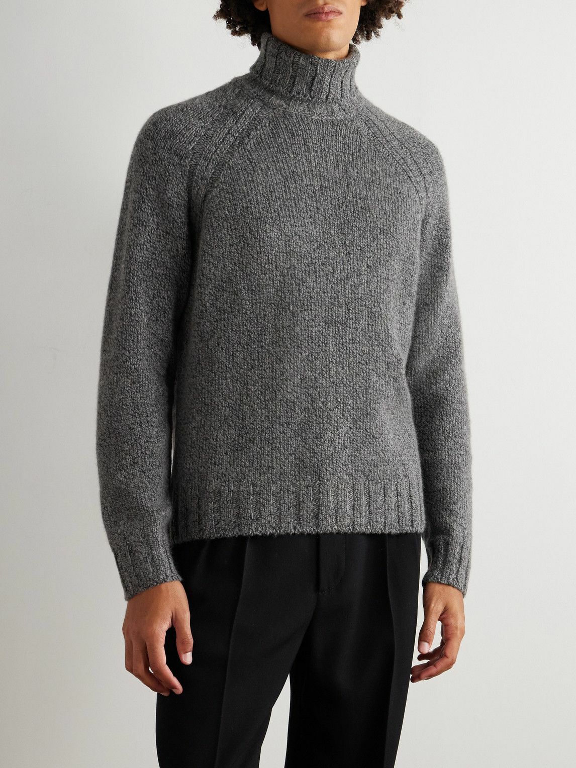 Zegna - Cashmere and Wool-Blend Rollneck Sweater - Gray