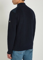 Boss Quilted Knit Cotton and Shell Jacket Navy