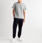 Thom Browne - Grosgrain-Trimmed Mélange Cotton-Jersey T-Shirt - Gray