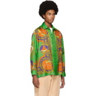 Casablanca Green Silk Print Shirt
