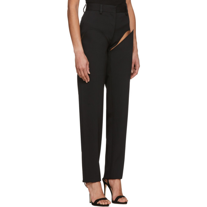 Y/Project Black Front Cut Tailored Trousers