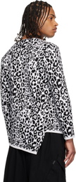 Black Comme des Garçons White & Black Leopard Sweater