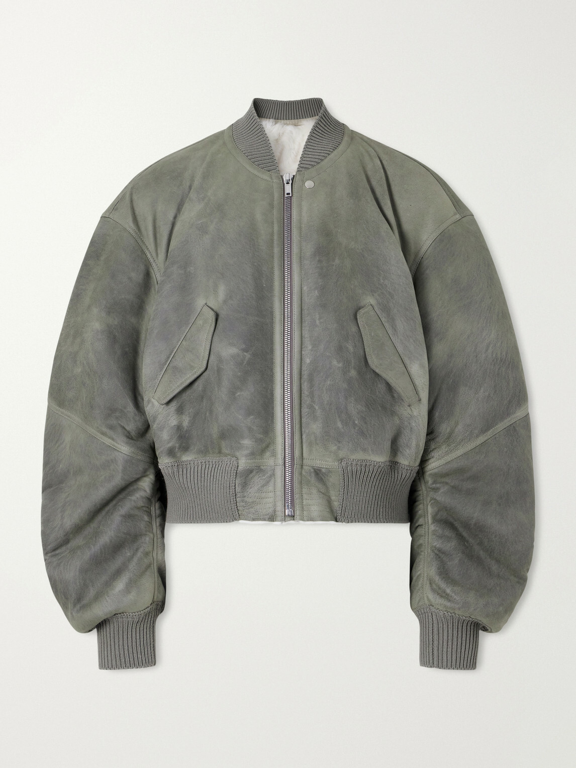 Rick Owens - Secchia Shearling Bomber Jacket - Gray