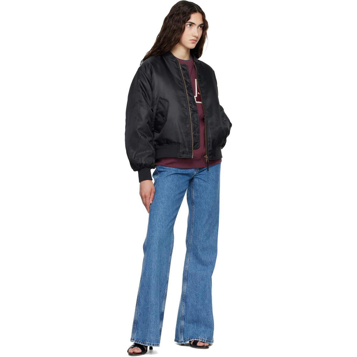 ANINE BING Black Leon Bomber Jacket