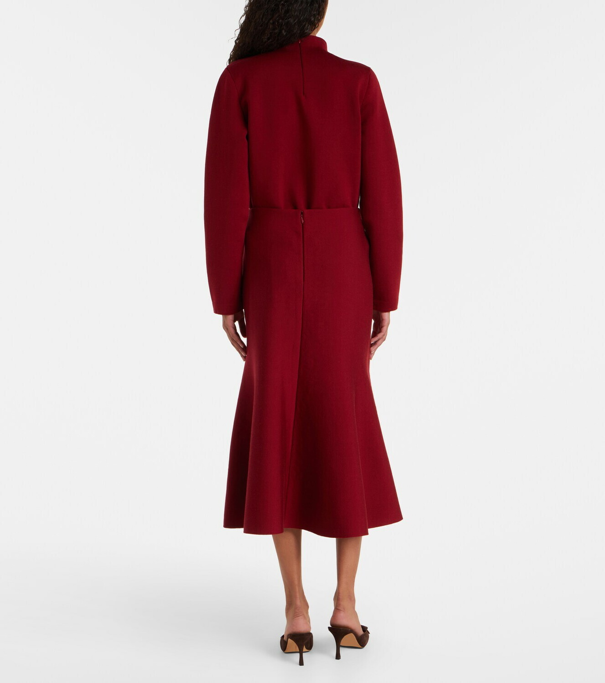 Carolina Herrera Floral jacquard cotton and wool midi skirt