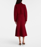 Carolina Herrera Floral jacquard cotton and wool midi skirt