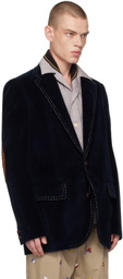 kolor Navy Velvet Blazer