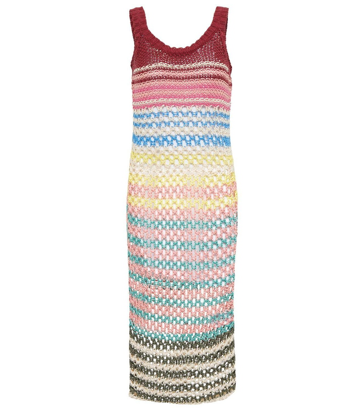 Photo: REDValentino Striped crochet midi dress