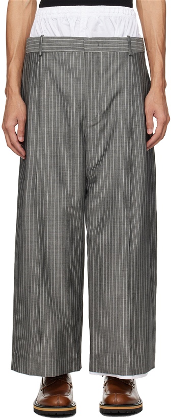 Photo: Hed Mayner Gray Layered Trousers