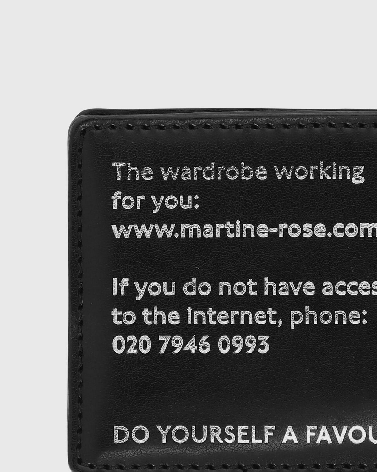 Martine Rose LOGO-FOIL EMBOSSED LEATHER CARD HOLDER Black Mens Wallet