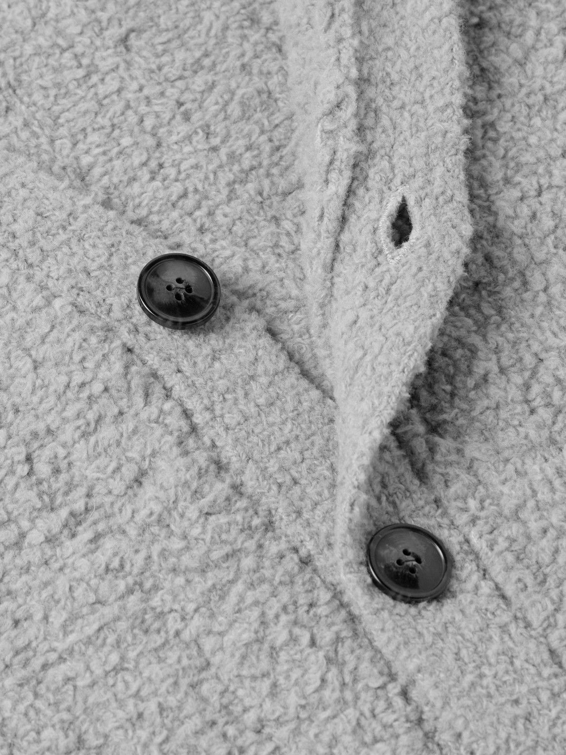 mfpen House Ribbed WoolBlend Bouclé Cardigan Gray mfpen