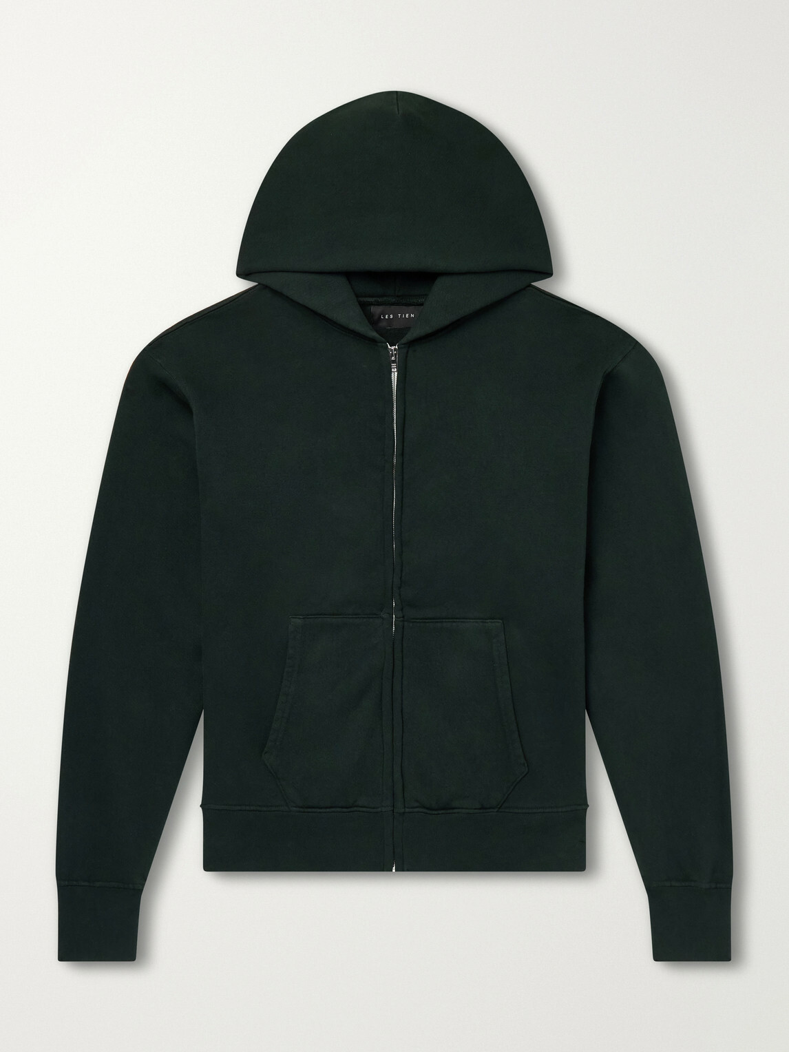 Les Tien - Garment-Dyed Cotton-Jersey Zip-Up Hoodie - Green
