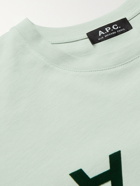 A.P.C. - Logo-Flocked Organic Cotton-Jersey T-Shirt - Green