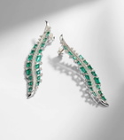 Ananya Scatter 18kt white gold earrings with diamonds and emeralds