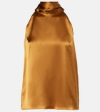 Galvan Sienna halterneck satin top