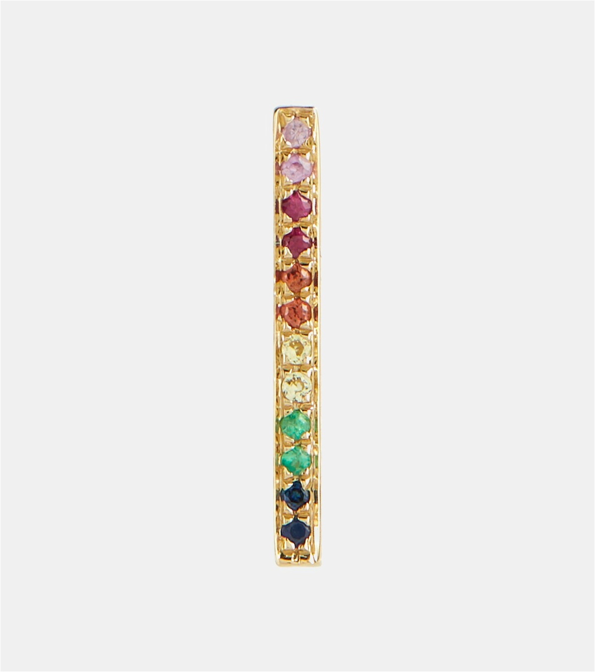 Sydney Evan Rainbow 14kt gold single earring with rubies, emeralds and sapphires