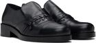 Stefan Cooke Black Leather Slip-on Loafers