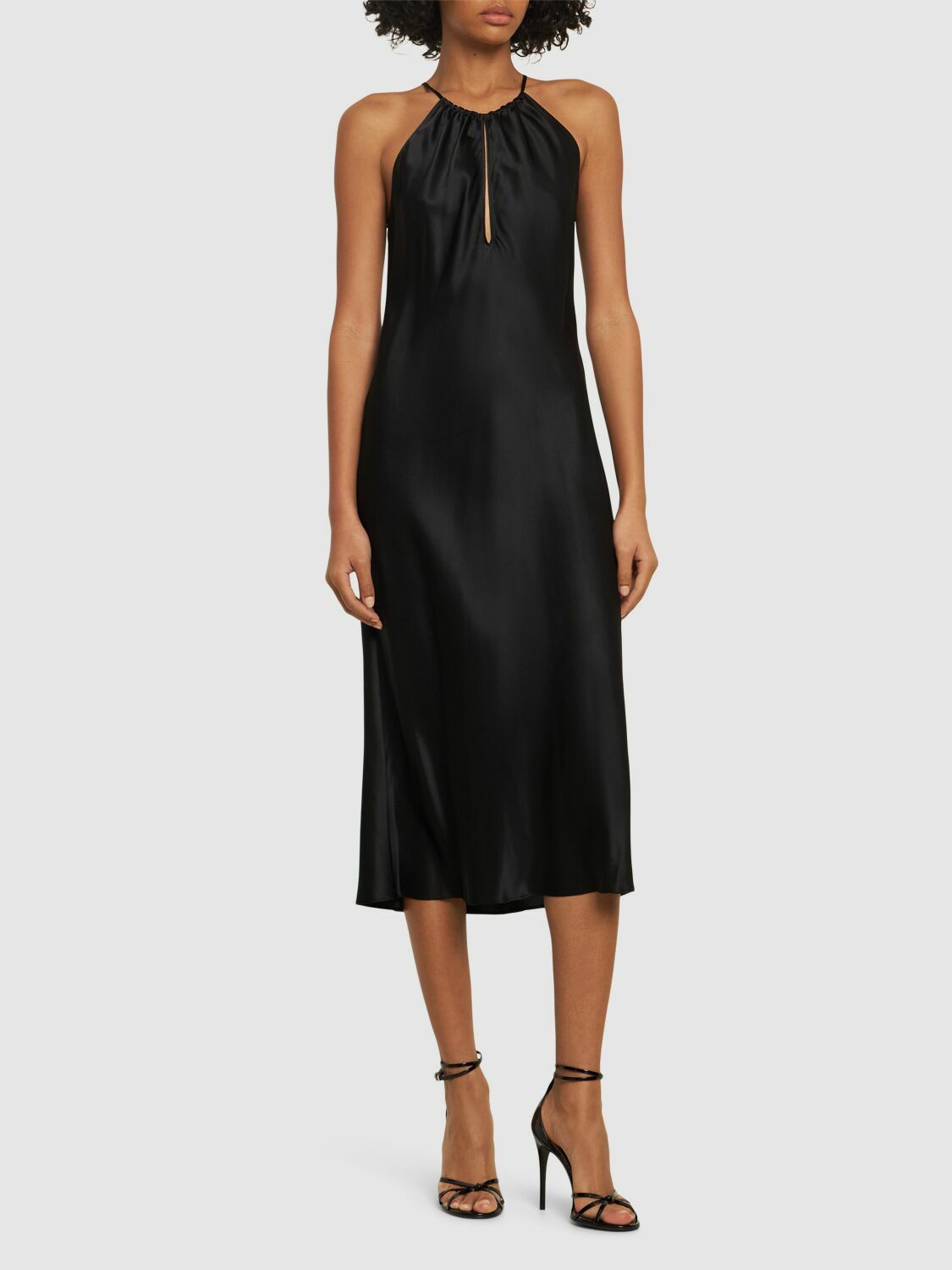 NILI LOTAN - Eglantine Halter Neck Silk Midi Dress Nili Lotan NILI LOTAN - Eglantine Halter Neck Silk Midi Dress Nili Lotan
