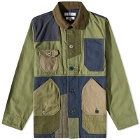 FDMTL Men's Patchwork Coverall Jacket in Khaki