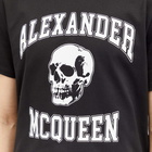 Alexander McQueen Men's Varsity Skull Logo T-Shirt in Black/White