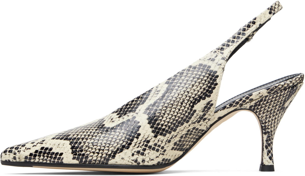 Aeyde Off-White & Black Carla Heels