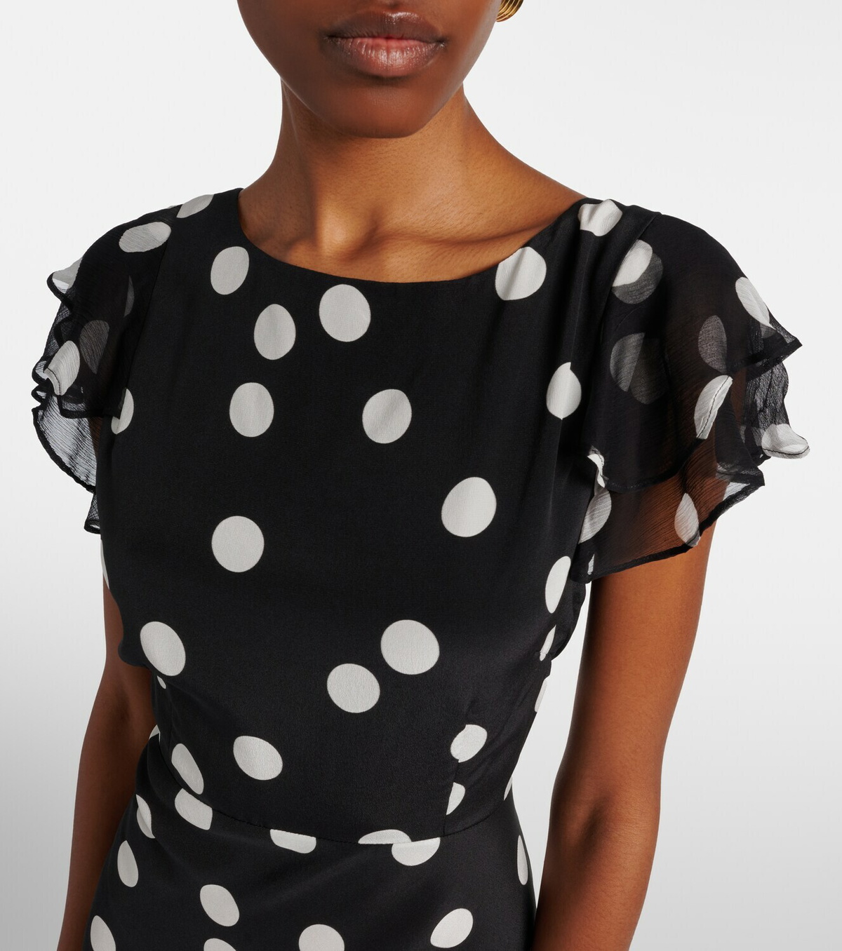 Rixo Ordinia polka-dot silk cocktail dress