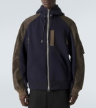 Sacai Cotton-blend and twill hoodie