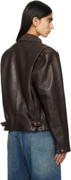 Magda Butrym Brown Zip Leather Jacket
