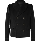 AMIRI - Double-Breasted Rope-Trimmed Wool and Cashmere-Blend Coat - Black