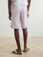 Canali - Straight-Leg Linen And Silk-Blend Bermuda Shorts - Purple