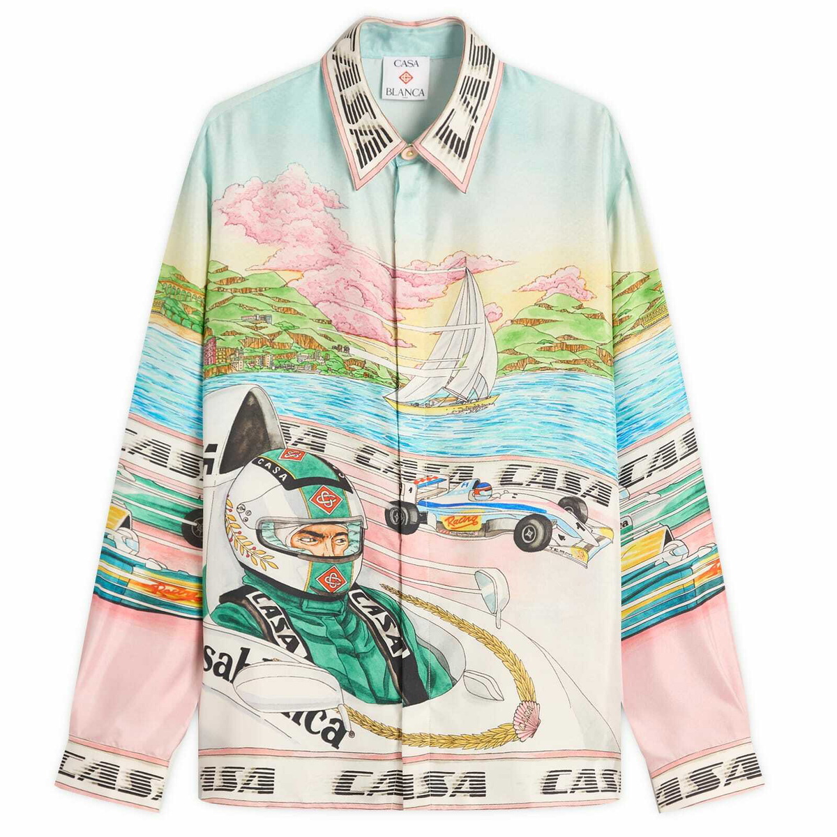 CASABLANCA - Gradient Wave Crochet Cotton Shirt Casablanca