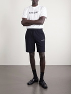 Burberry - Logo-Print Straight-Leg Cotton-Jersey Shorts - Black
