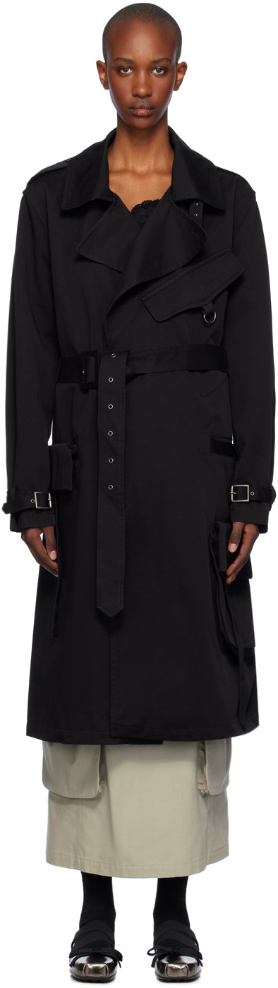 [OPEN YY] / ☆ 24FW MOTORCYCLE TRENCH COAT / BLACK OPEN YY Black Motorcycle Trench Coat OPEN YY