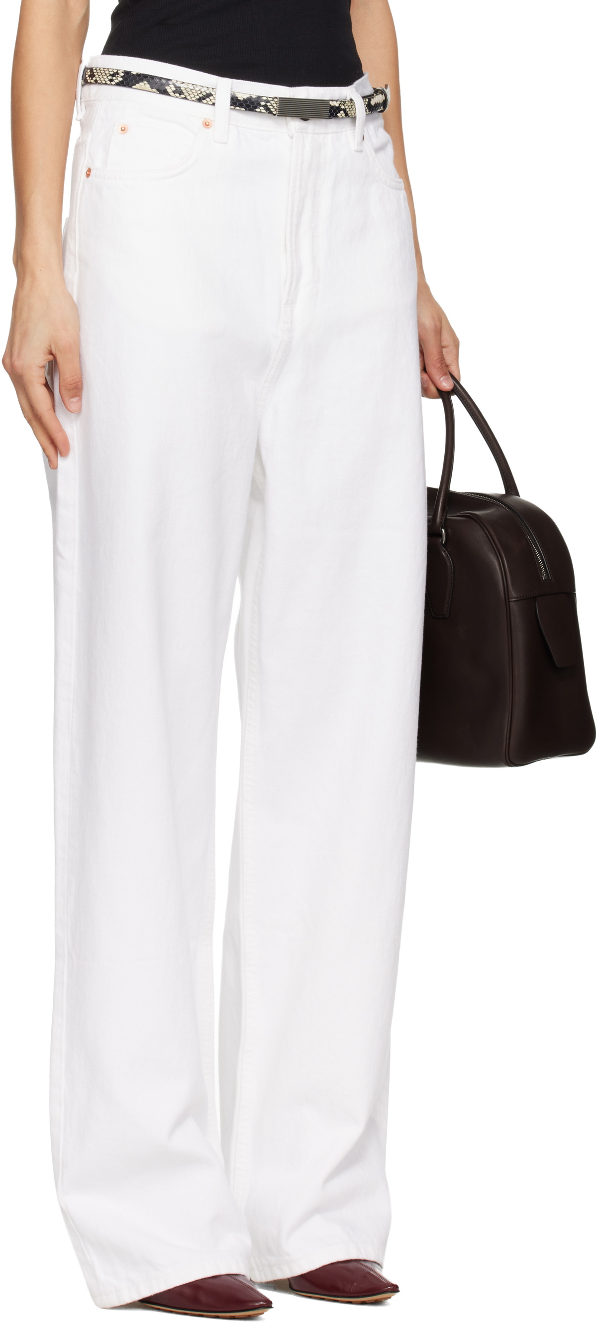 WARDROBE.NYC White Low Rise Jeans