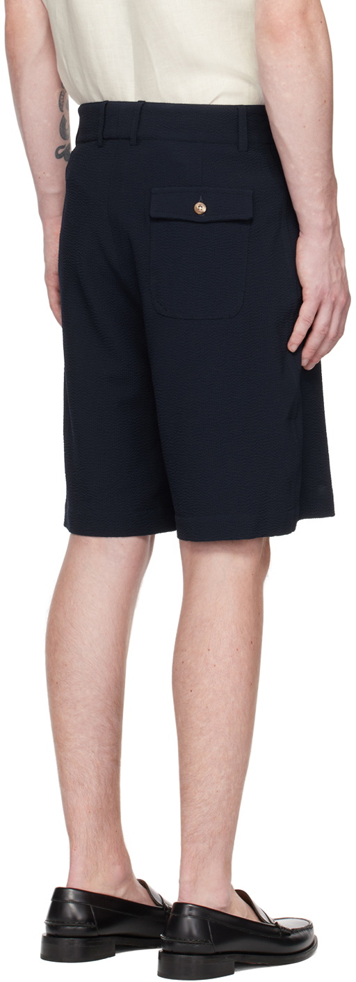 De Bonne Facture Navy Pleated Shorts