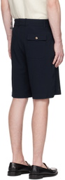 De Bonne Facture Navy Pleated Shorts