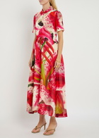 Tory Burch Printed Silk-twill Midi Shirt Dress Pink