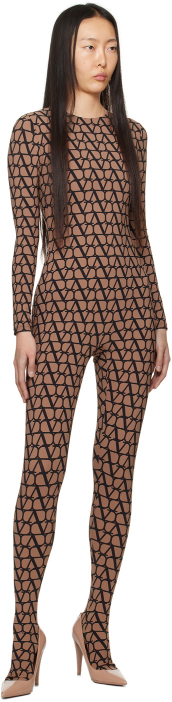 Valentino Brown & Black Iconographe Jumpsuit