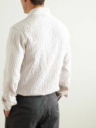 Barena - Surian Striped Modal-Blend Seersucker Shirt - White