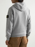 Stone Island - Logo-Appliquéd Cotton-Jersey Hoodie - Gray