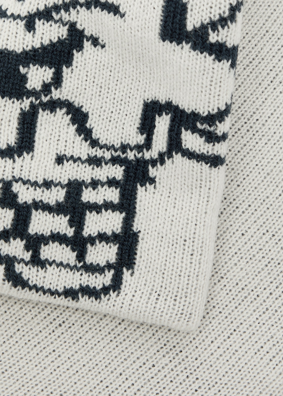 Ice Cream Cones And Bones Logo Knitted Beanie - White - One Size